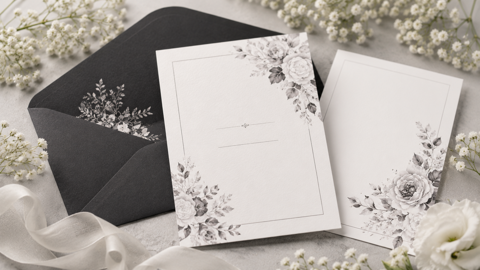 Preview Undangan Hitam Putih Evalita Printing